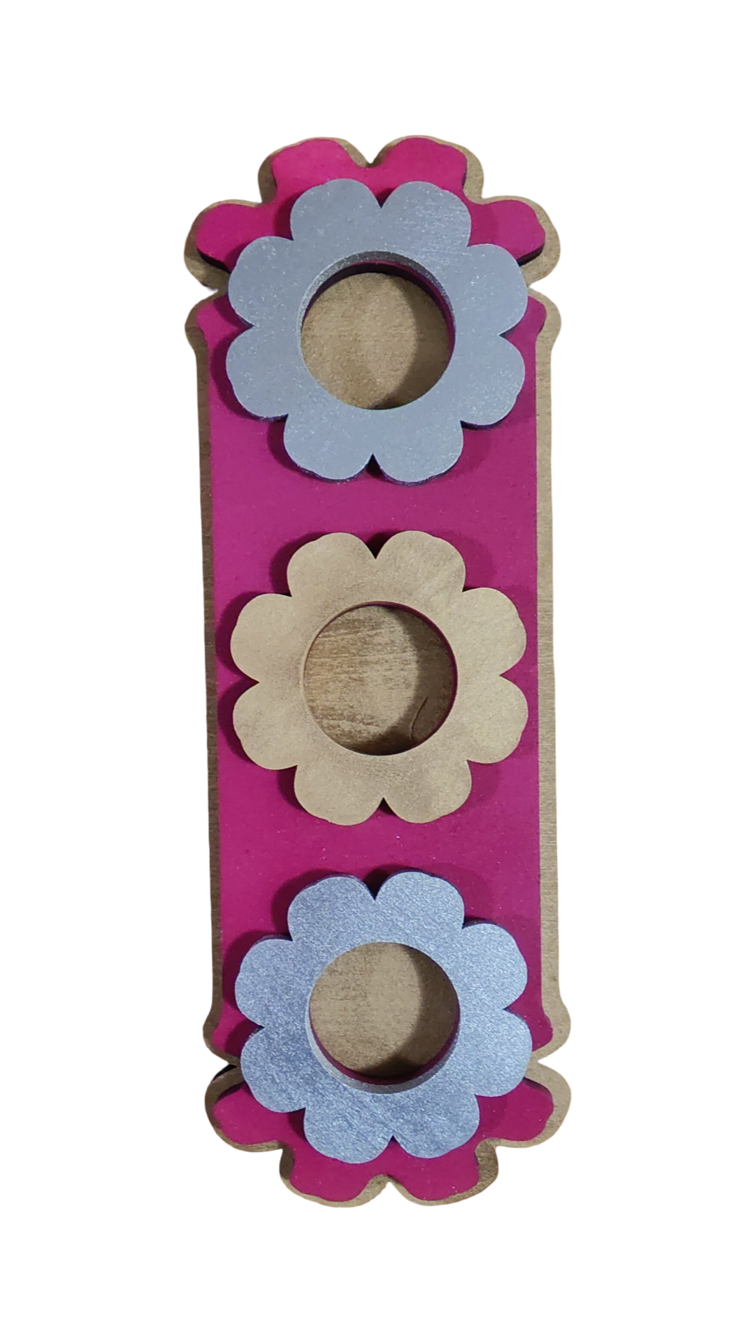 Handcrafted Diwali Tea-Light Holder Set of 4 – Vibrant Floral Table Decor (11" x 2.5")