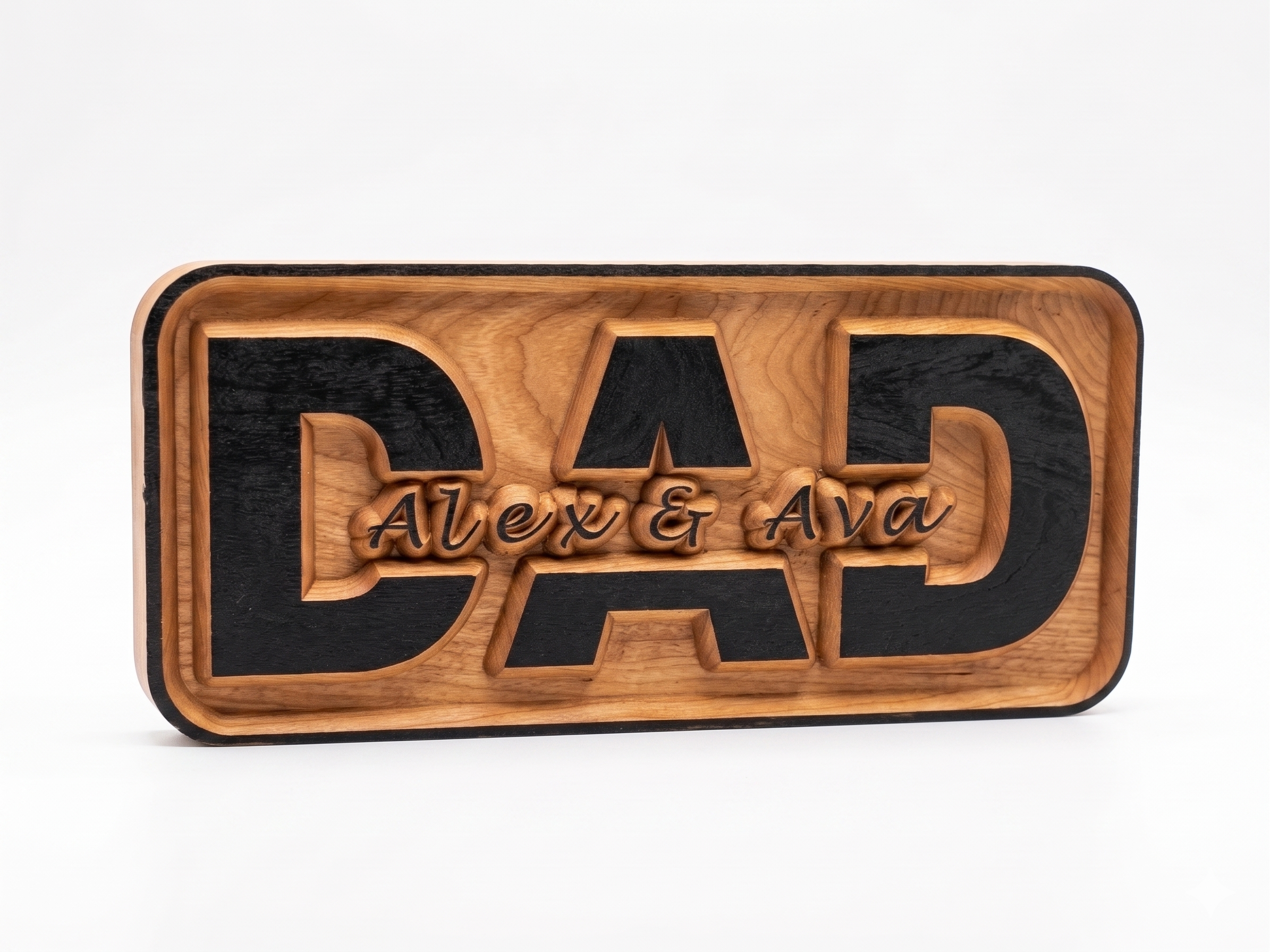 Personalized Engraved Wood Dad Sign, Custom Dad Sign for Father's Day with names of Kids