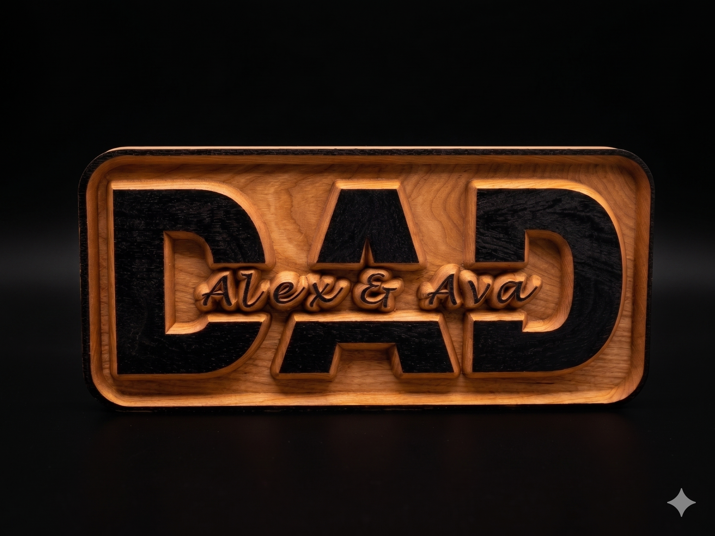 Personalized Engraved Wood Dad Sign, Custom Dad Sign for Father's Day with names of Kids
