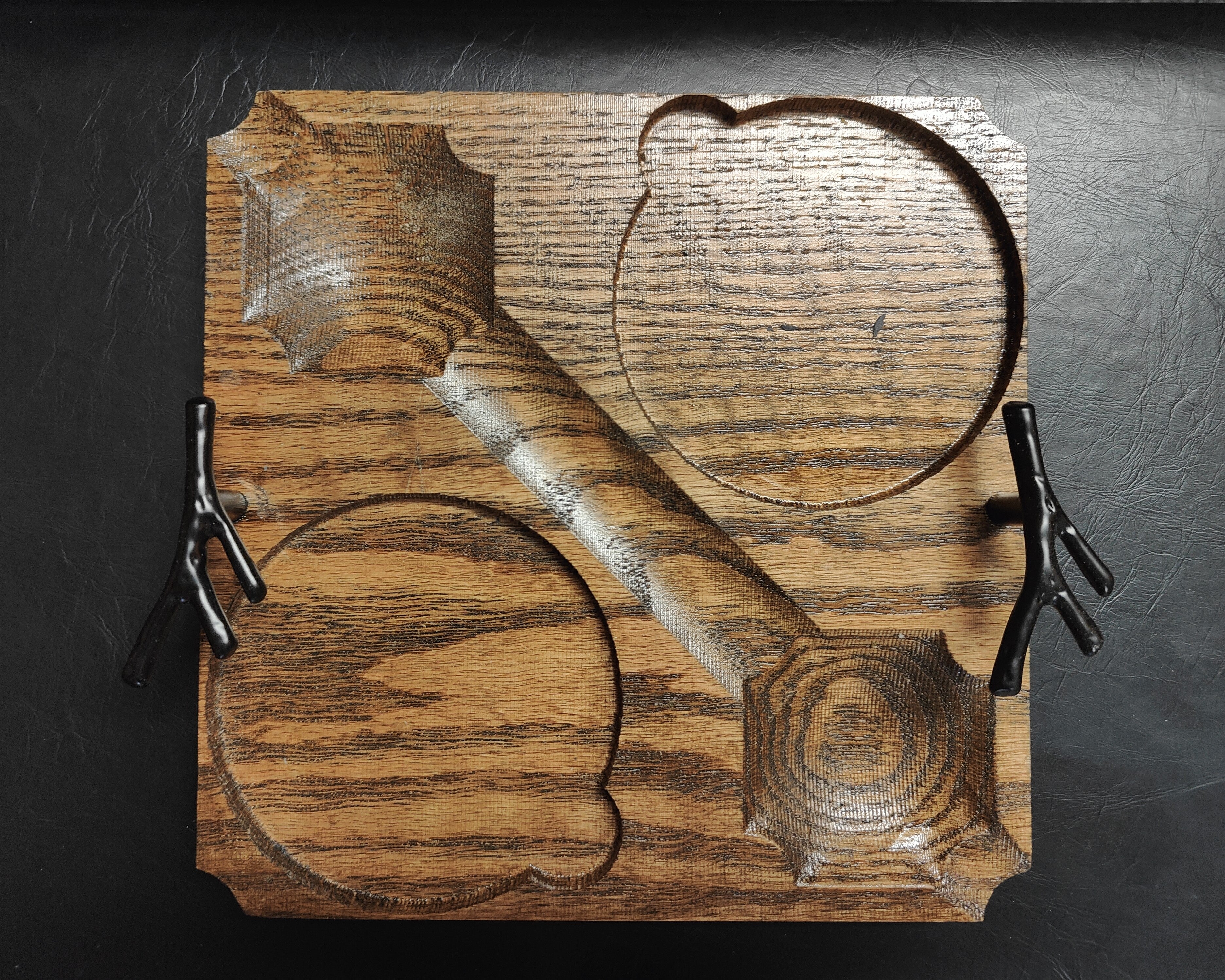 Artisan Cigar & Whisky Pairing Tray – Dual Glass Holder and Cigar Rests
