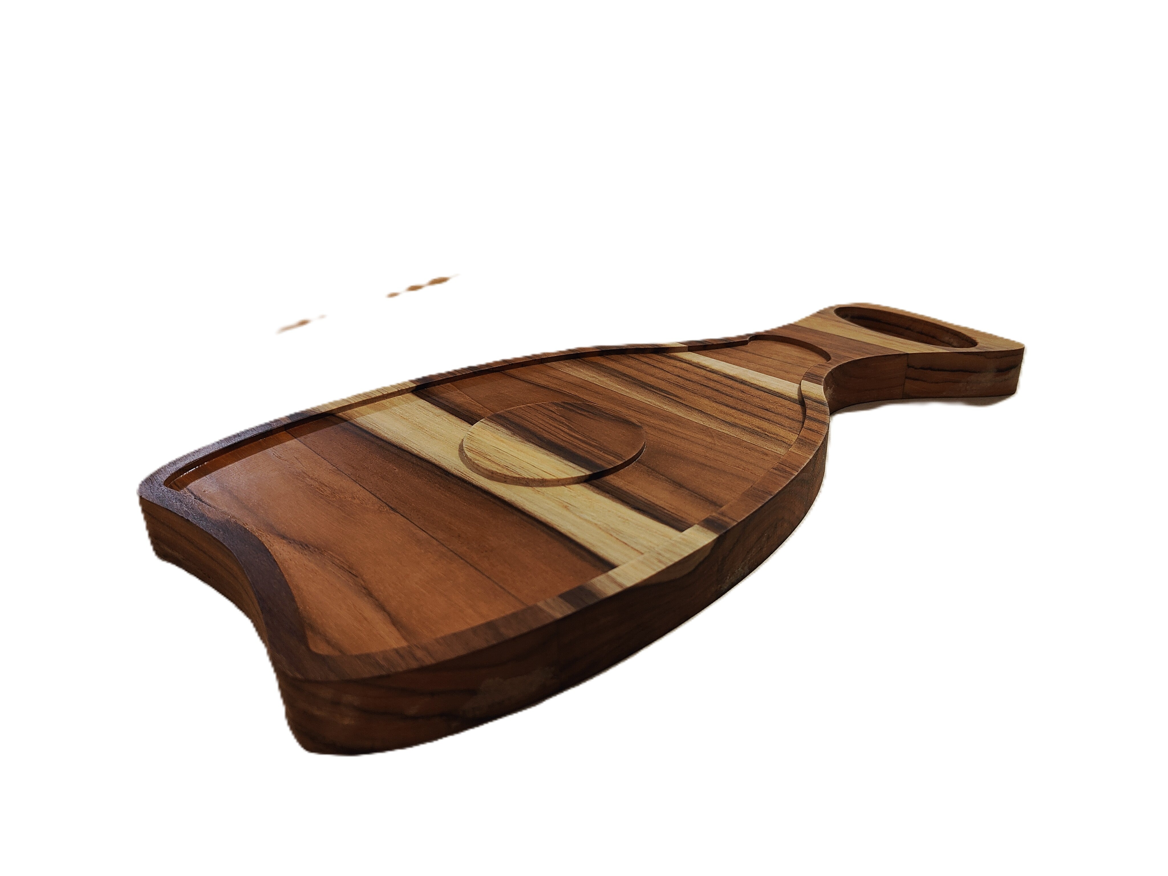 Oblong Board with curved Handle, Handmade USA - Free Engraving (LSTRAY016)