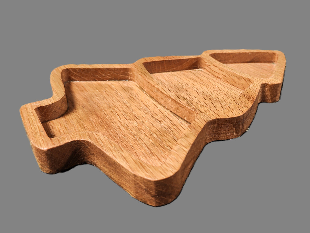 Handcrafted Christmas Tree Snack Tray – Wooden Holiday Server for Christmas Gifts