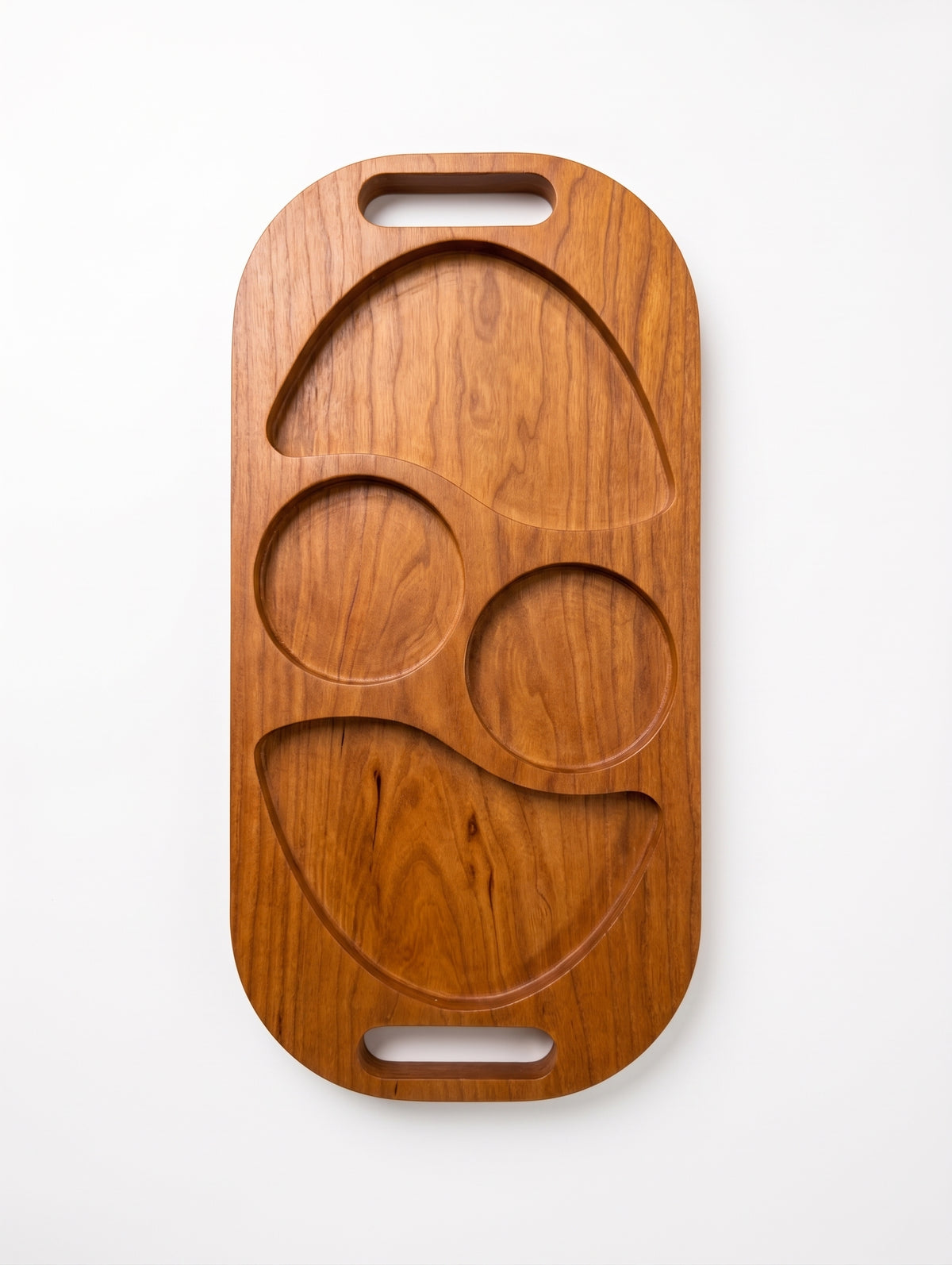 Artisan Hardwood Multi‑Section Tray – Carved Serving Platter for Appetizers & Dry Fruits