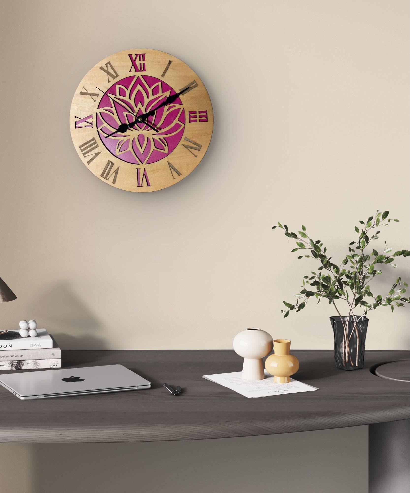 Lotus Timekeeper – A Diwali Offering of Grace and Blessings! (handmade in USA) - WCLOCK06