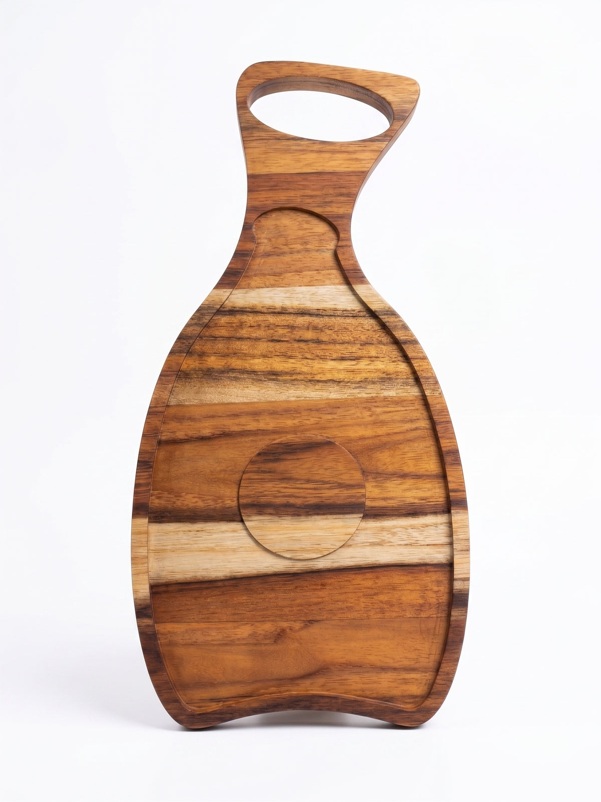 Wooden Serving Tray with Bowl Recesses – Handmade Charcuterie Board for Entertaining
