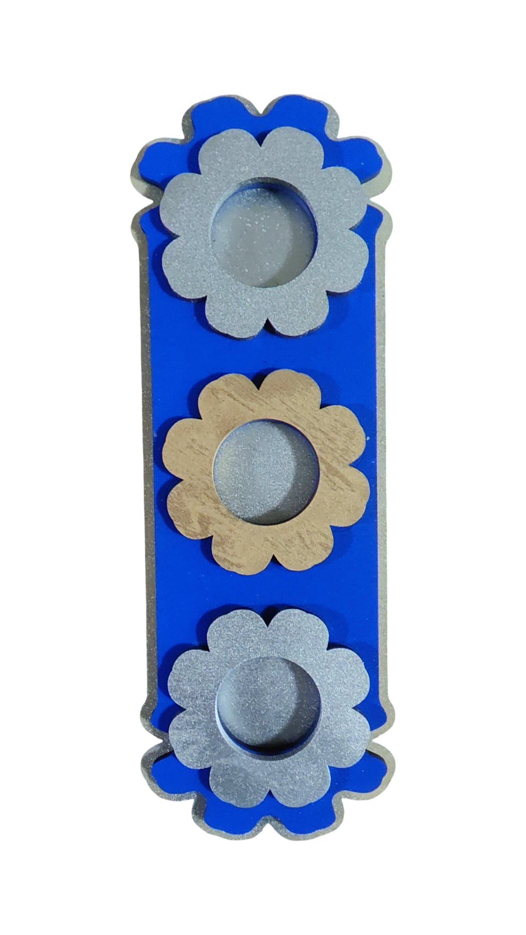 Handcrafted Diwali Tea-Light Holder Set of 4 – Vibrant Floral Table Decor (11" x 2.5")