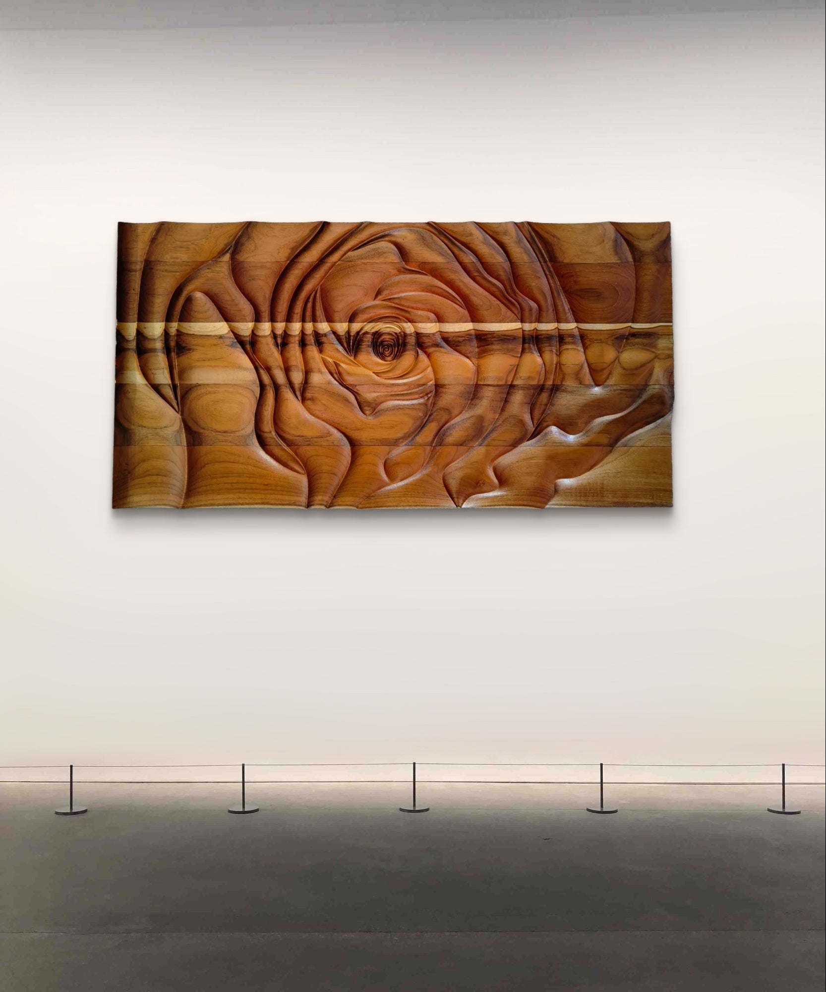 Parametric Rose - Carved on Teak (31in x 16in)