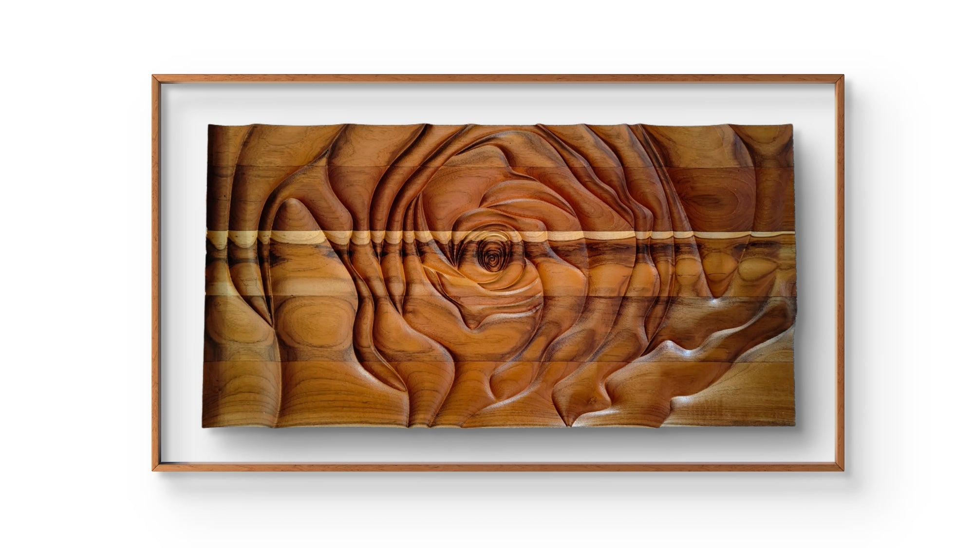 Parametric Rose - Carved on Teak (31in x 16in)