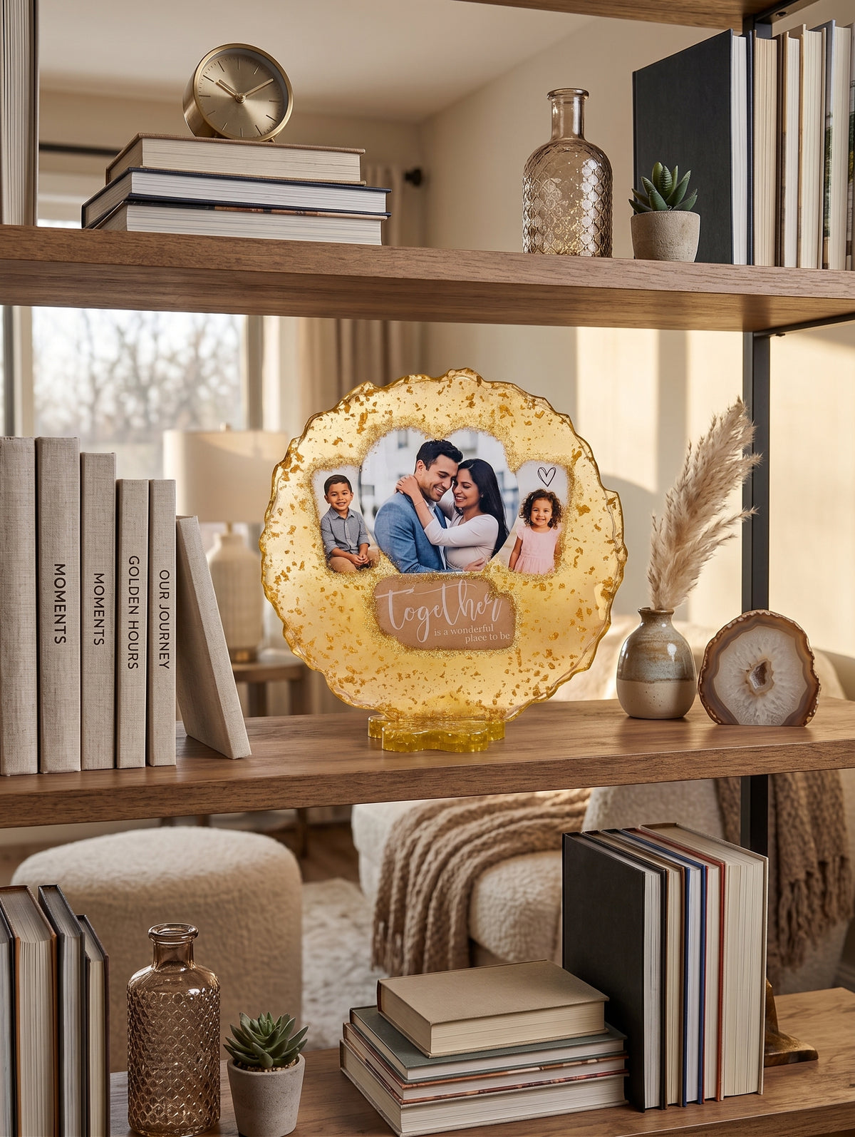 Custom Light-Up Resin Photo Display | Romantic Anniversary & Family Gift Frame