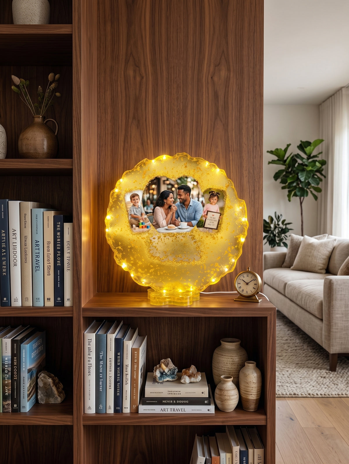 Custom Light-Up Resin Photo Display | Romantic Anniversary & Family Gift Frame
