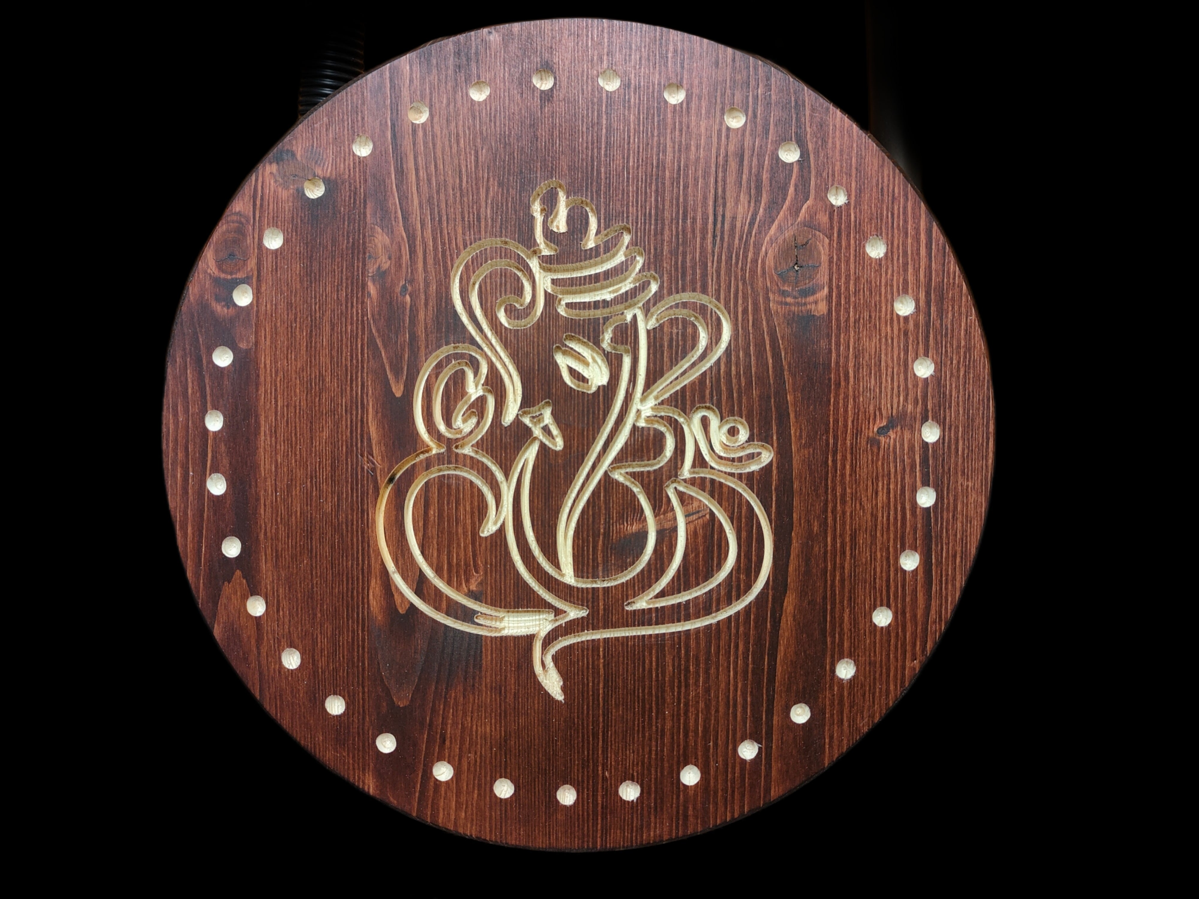 Ganesha Carved on Teak Wood