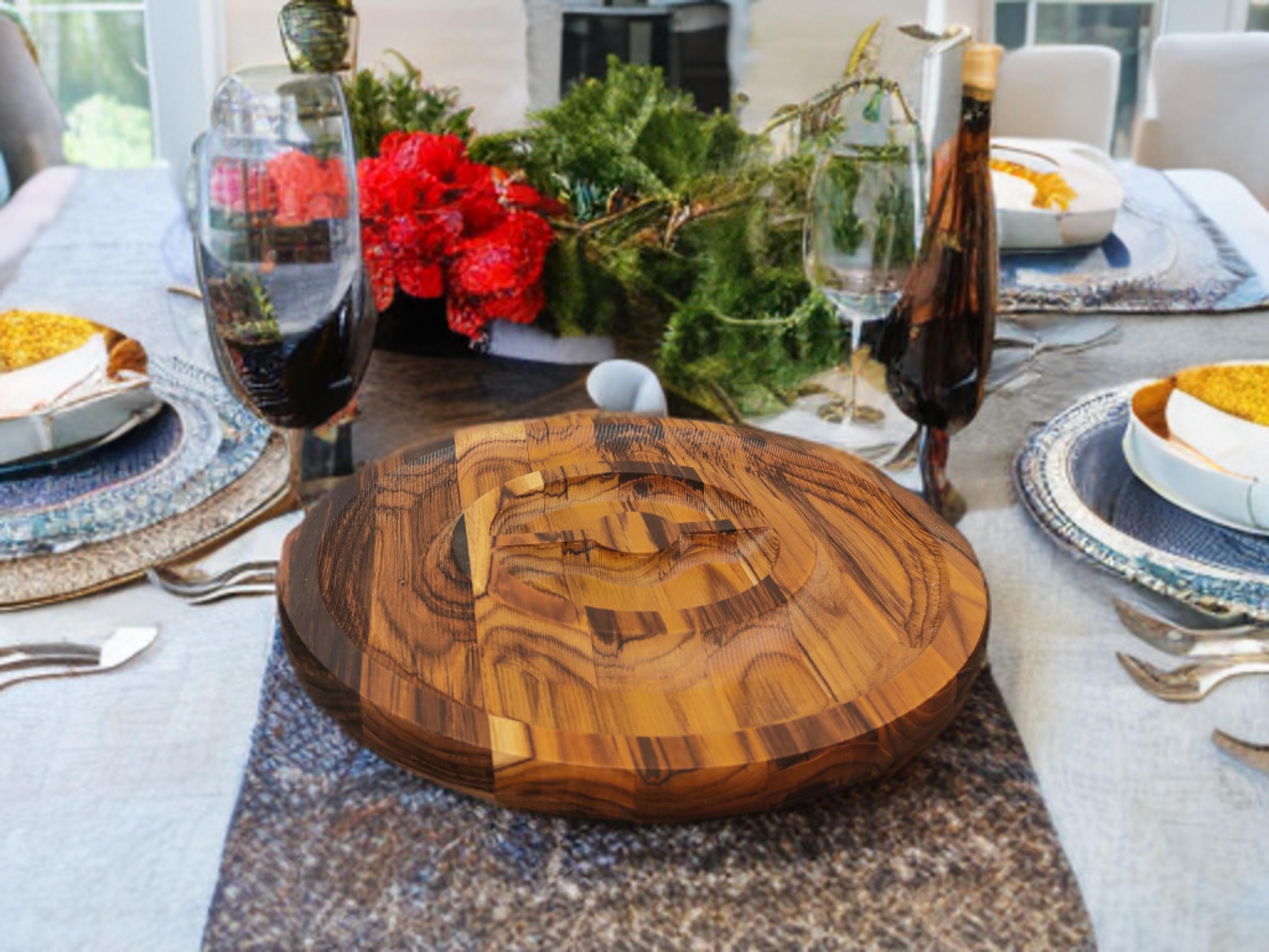 Handmade 15in Custom Round Serving Tray (monogramme available)