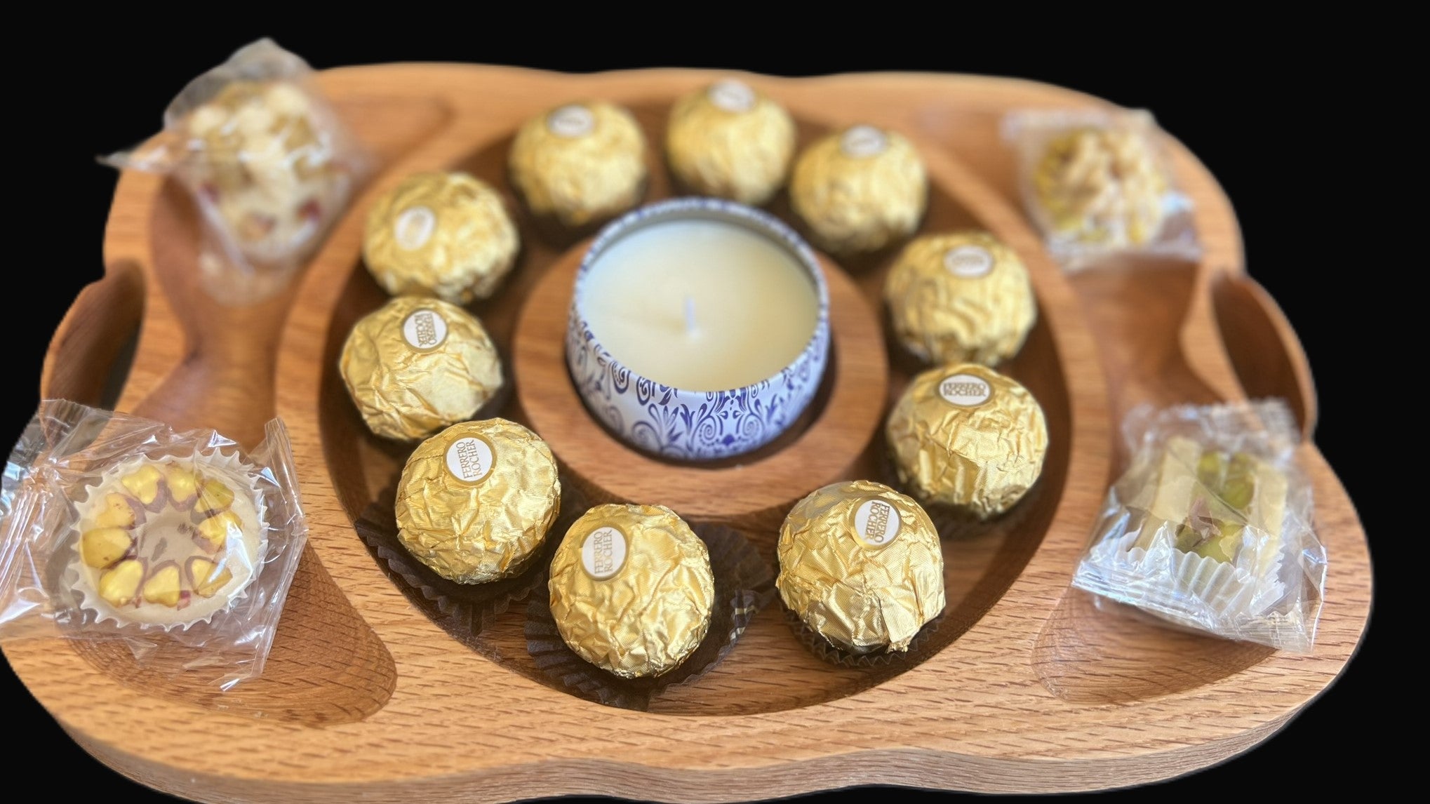 Oval Handmade Serving Tray made with Solid Wood (laser engraving available)