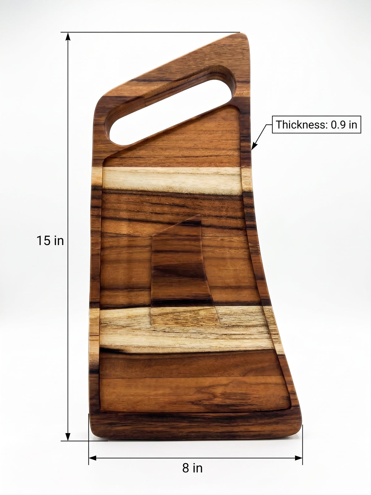 Asymmetric Wooden Serving Board with Handle – Elegant Charcuterie Tray for Wine Nights & Gatherings