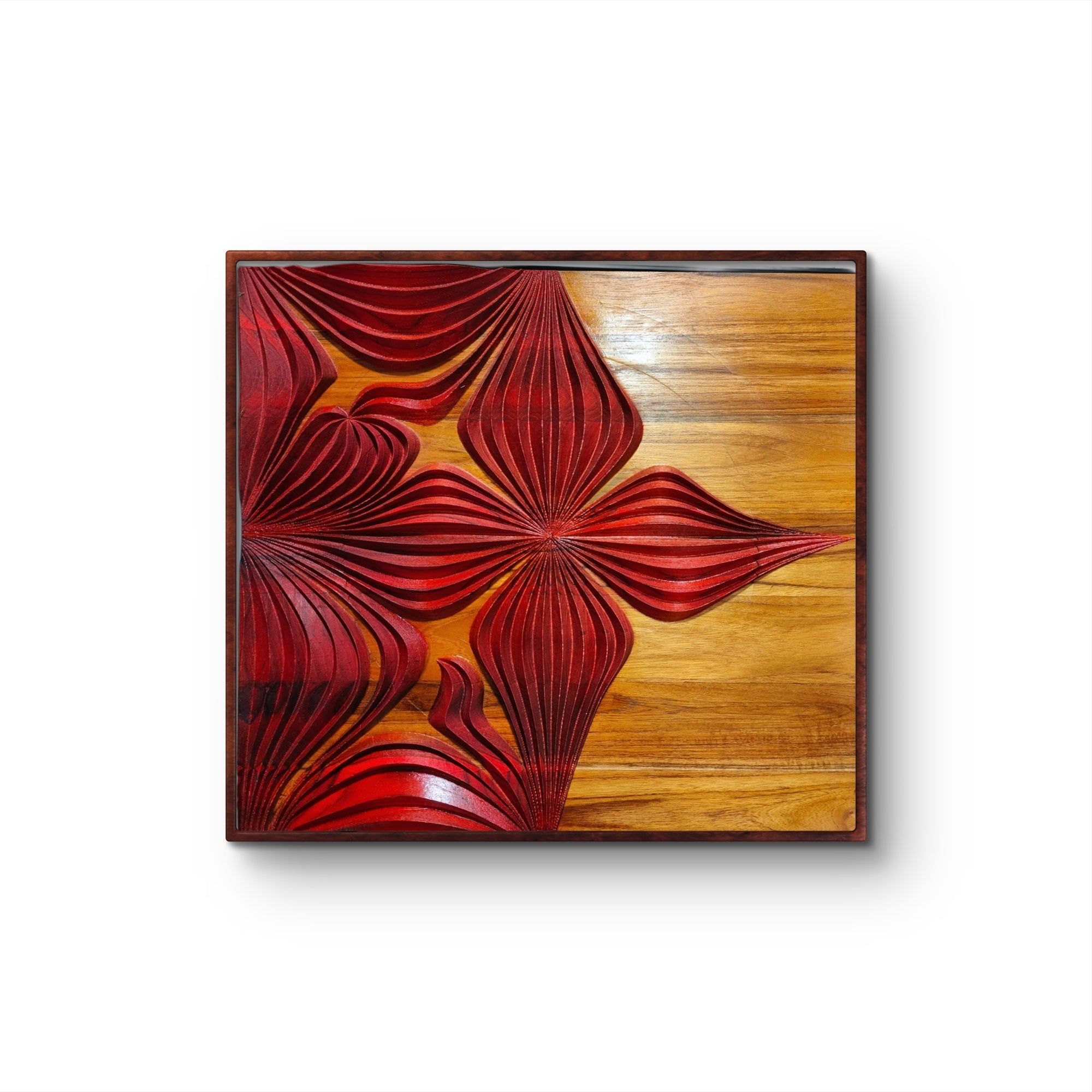 Aster Bloom - Carved on Teak (2x2 ft)