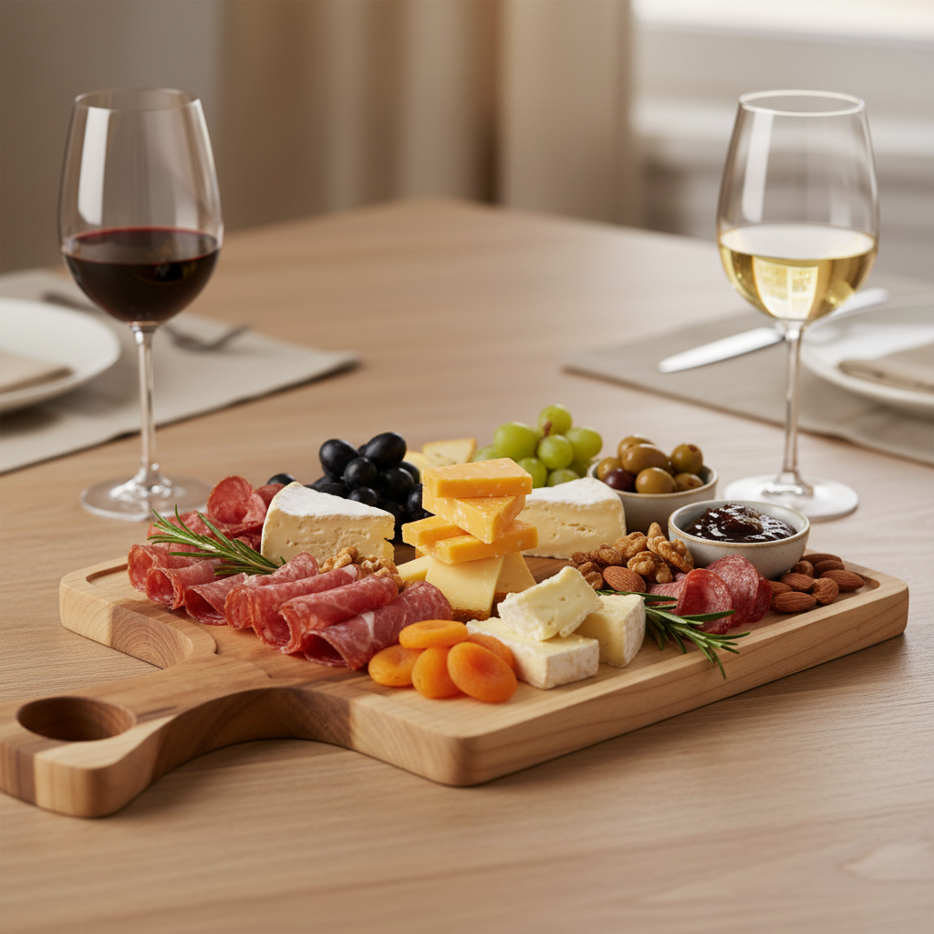 Center Island Rectangular Board with Handle, Handmade USA - Free Engraving (MSTRAY008)
