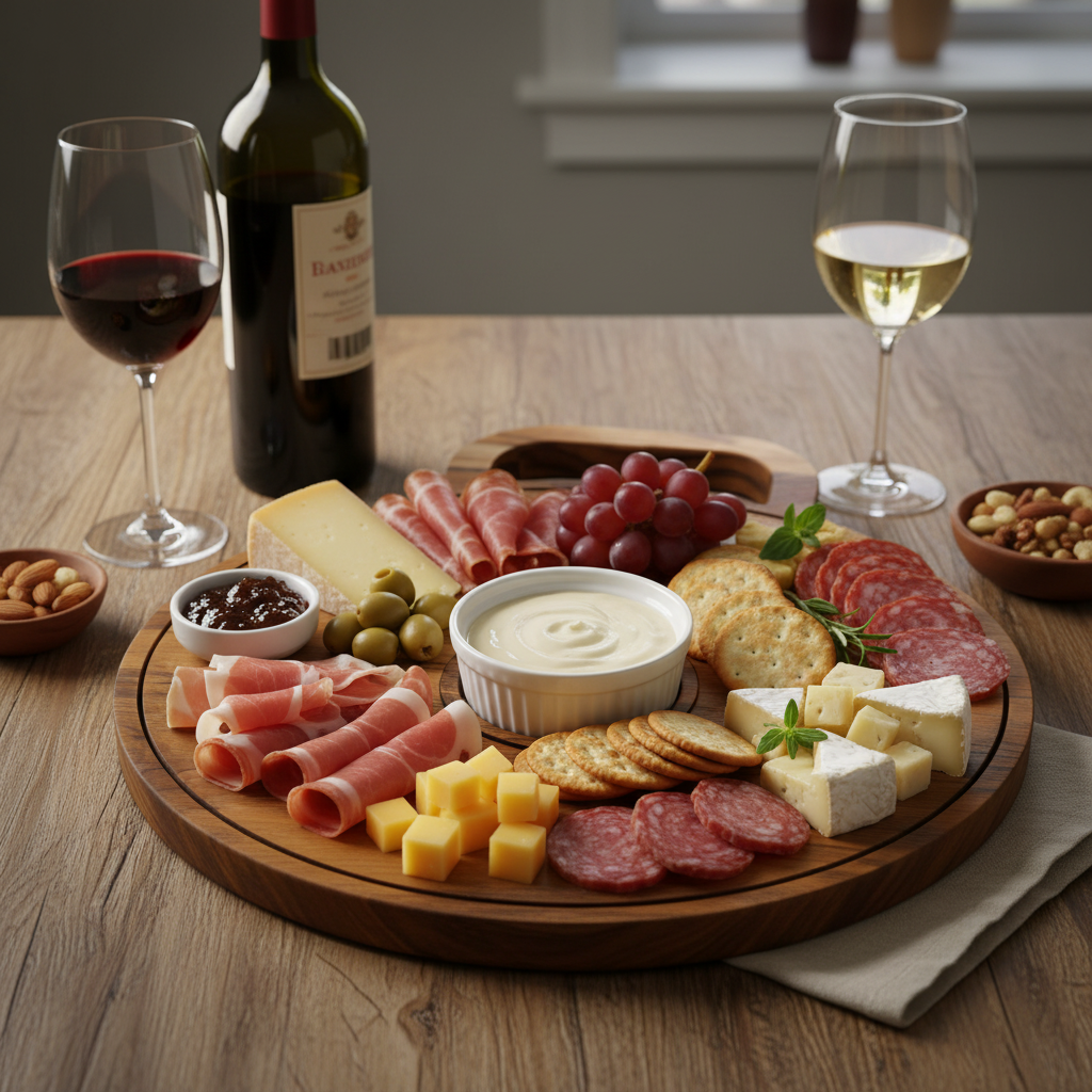 15" Round Serving Board with Handle, Handmade USA - Free Engraving (LSTRAY007)